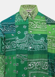 Green Bandana Button Dress