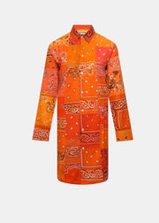  Orange Bandana Button Dress