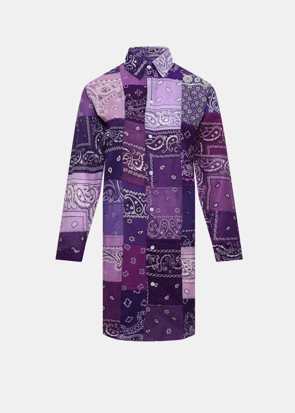 Purple  Bandana Button Dress