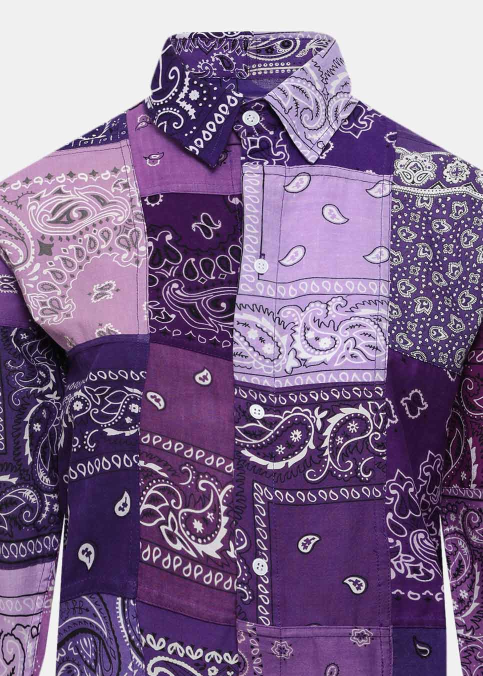Purple  Bandana Button Dress
