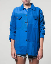 Blue Patchwork Overshirt