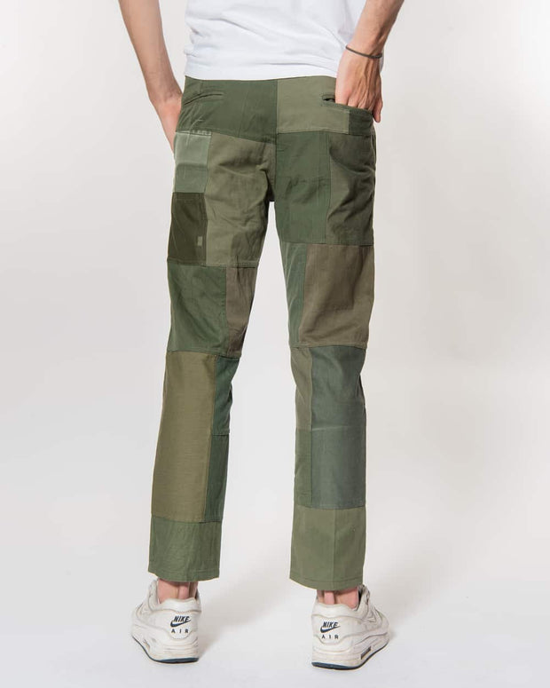 Green Patchwork Pants Chino