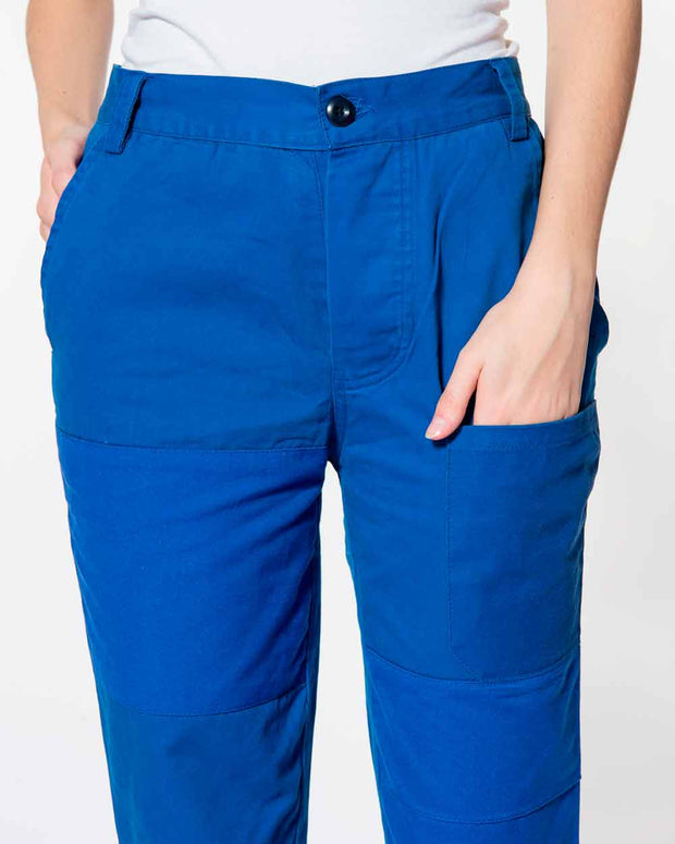 Blue Patchwork Trouser